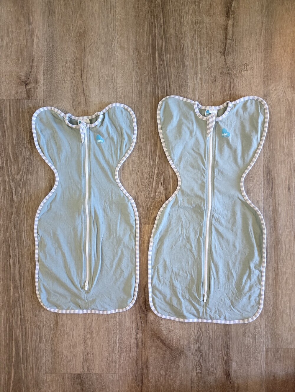 2 - Love to Dream Green Swaddle Up Stretch Cotton Sleep Sacks NEWBORN & SMALL